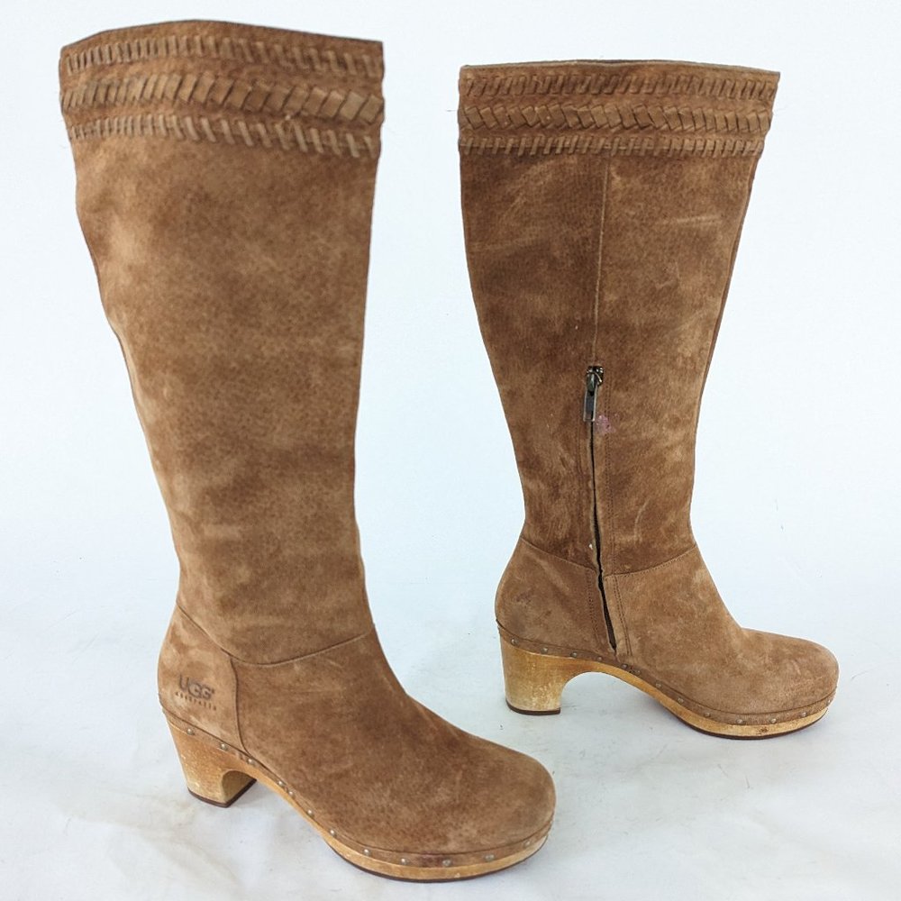 🤎 Gorgeous UGG Suede Zip up Heeled Boots Size 9 🤎